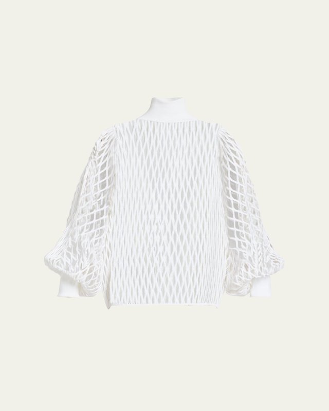 Macrame Knit High-Neck Sweater